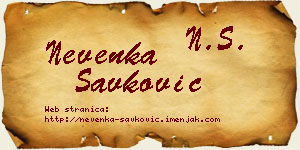 Nevenka Savković vizit kartica